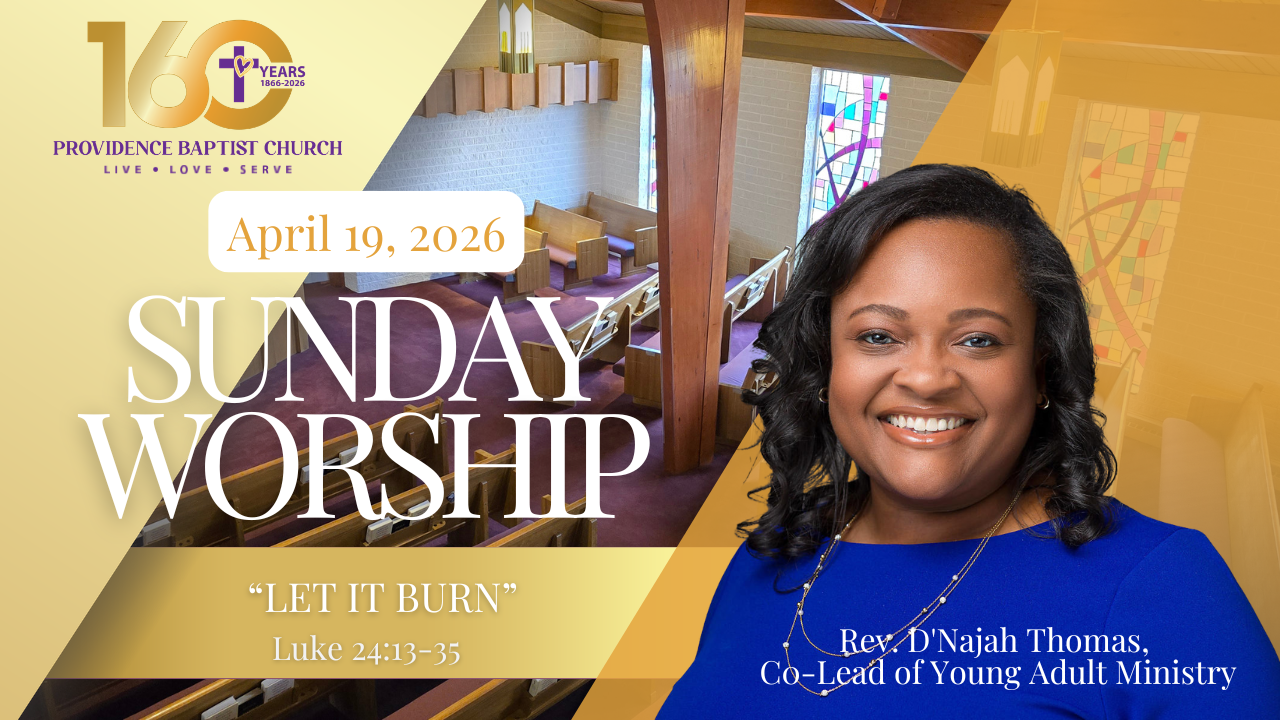 Rev. D'Najah Thomas and title of sermon